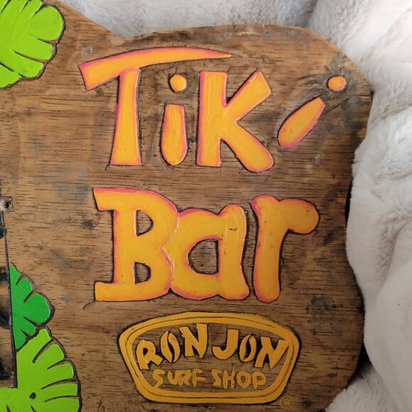15" x 10½" Ron Jon Wood Decor Tiki Sign Bar Pool Man Cave Surfer Gift Nautical - Picture 4 of 16